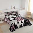 thumbnail image 2 of Woodland Bedding Set Hunting Bear Deer Patchwork Pink Buffalo Plaid Comforter Set Twin,Rustic Cabin Barn Door Down Comforter Camper Decor,Wildlife Paw Print Pine Trees Duvet Insert, 2 of 6