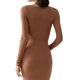 thumbnail image 2 of Txlixc Vestido largo y recortado para mujeres vestido de punto sólido, brazalete de cuello cuadrado, vestido de manga larga, vestido ajustado del Club de fiestas de primavera y otoño Txlixc  moda, 2 of 3