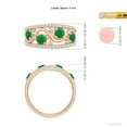 thumbnail image 4 of Angara Natural 0.96 Ct. Emerald with Diamond Non Eternity Wedding Band in 14K Rose Gold for Women (Ring Size: 11.5), 4 of 9