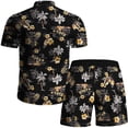thumbnail image 4 of Up To 50% Off Summer Saving Clearance Axiiglly Hawaiian Shirt for Men Casual Button Short Sleeve Shirts Set Floral Printed Shorts Beach Tropical Matching Hawaiian Outfits, 4 of 9