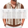 thumbnail image 3 of Bxsruta Men's Striped Knit Polo Shirt Short Sleeve Button Down Casual Breathable Mesh Top, 3 of 6