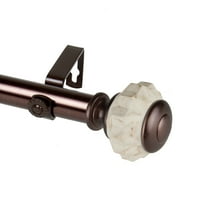 Domovina Ciara 1-inch Single Curtian Rod-Color:Bronze,Size:28-48"