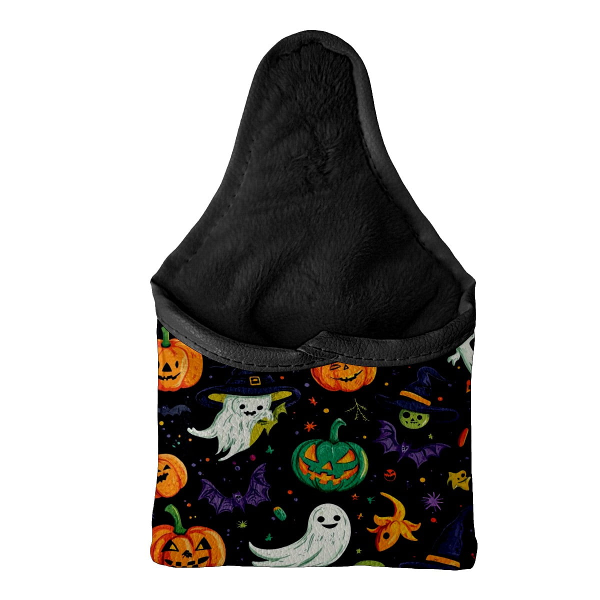 Golf Mallet Putter Cover Premium Leather Golf Putter Head Cover with Magnetic Closure, Golf Cover for Men and Women Halloween Pumpkin