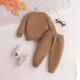 thumbnail image 4 of Zwiiyzr 6M-4T Toddler Baby Boy Clothes Halloween Pumpkin Embroidered Casual Sweatshirt Long Sleeve Round Neck Two Piece Set for Spring and Fall Brown, 4 of 9