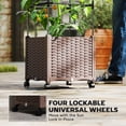 thumbnail image 6 of Outsunny Raised Garden Bed with Trellis, 71.7" Tomato Cage with Lockable Wheels, Self Watering Planter Box with Drainage Holes and Plugs, Brown, 6 of 9