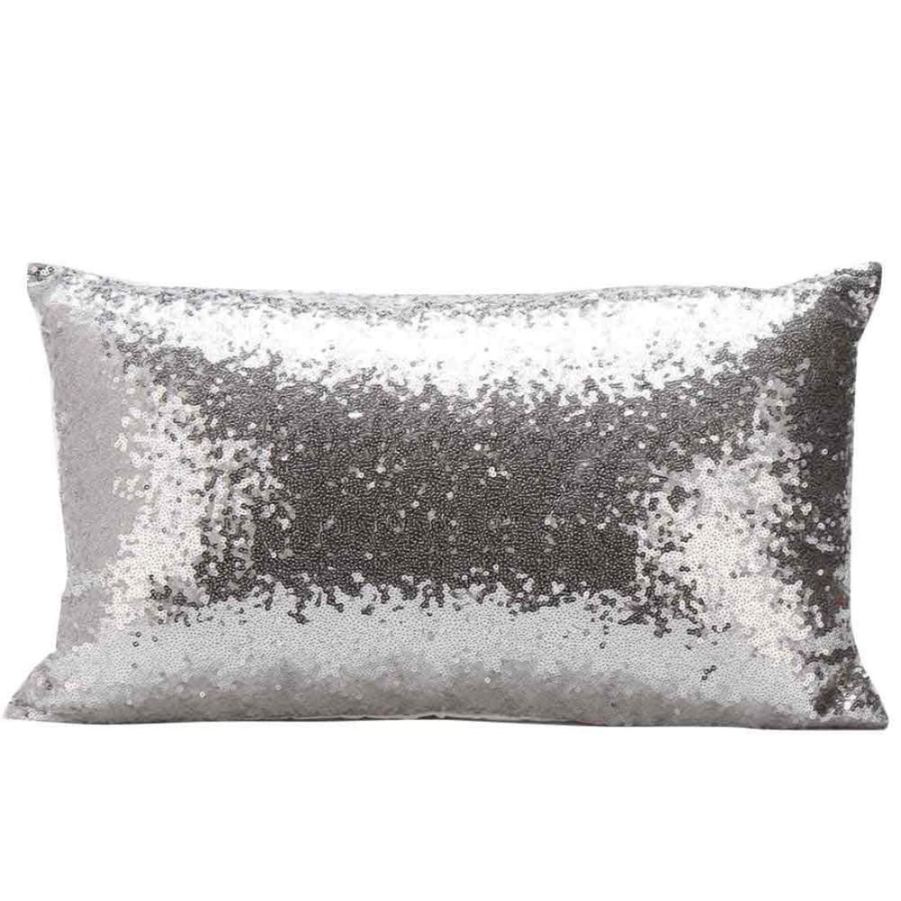 Beige Cushion Cover HUHU833 40cm*40cm Solid Color Glitter Sequins Throw Pillow Case Cafe Home Decor 