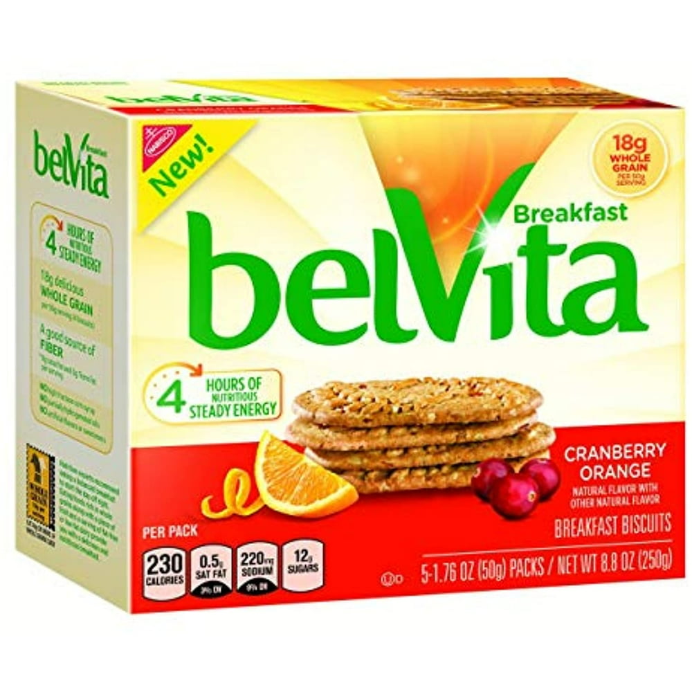 belVita Breakfast Biscuits, Cranberry Orange, 8.8 Ounce (Pack of 5