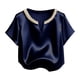 thumbnail image 5 of Eres Más Que Una Camisa de Puntuación de Prueba Moda de Verano de Mujer Color Sólido Casual Cuello en V Top de Manga Corta Mujeres Tops de Verano Casual, 5 of 5