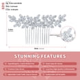 thumbnail image 4 of Miallo Modern Silver Rhinestone Hair Comb, Multi-Tooth Secure Hold Bridal Headpiece with Full Marquise Stones, Elegant Accessory for Formal Events, 4 of 8