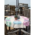 thumbnail image 3 of Round Outdoor Tablecloth With Umbrella Hole And Zipper– Happy Easter Waterproof Patio Table Cover for Party, Picnic, Backyard, 50" Dia. , Watercolor Spring Bow Bunny Tails, 3 of 8