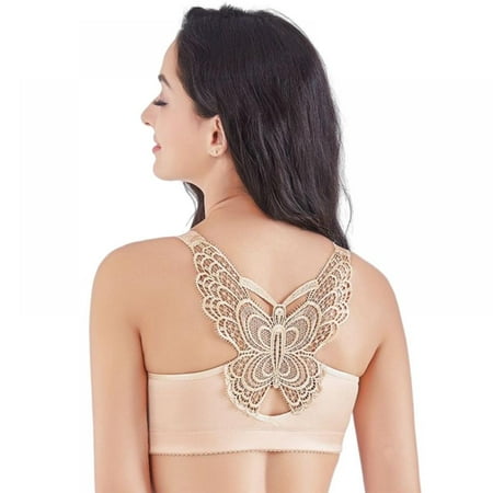 

Greyghost 1Pc Women s Push-forward Type No Underwire Beauty Back Large Size Smooth Bra Butterfly Beauty Back No Trace Gathering Women s Bra Skin Color 46/105C