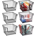 thumbnail image 3 of Bed Bath & Beyond Metal Storage Basket, Stackable, Set of 6, 3 of 5