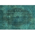 thumbnail image 1 of Ahgly Company Machine Washable Indoor Rectangle Abstract Turquoise Blue Modern Area Rugs, 6' x 9', 1 of 4