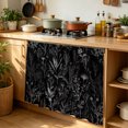 thumbnail image 6 of Black Spring Floral Cabinet Curtain 35"Wx35"L, Dustproof Under Sink Skirt with Self Adhesive Tape, Vintage Botanical Watercolor Cabinet Curtain Cover for Kitchen Sink, Bathroom Vanity, Laundry Room, 6 of 9