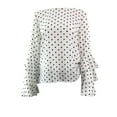 thumbnail image 2 of Women Fashion Loose Polka Dot Long Bell Sleeve Blouse Shirt, 2 of 4