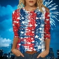 thumbnail image 2 of GERsome Womens American Flag T Shirts 4th of July Patriotic Tops Crewneck 3/4 Sleeve Graphic Shirts Loose Fit USA Veteran Summer Tees S-2XL, 2 of 5