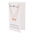 thumbnail image 3 of Heart Bar Pendants Mother Daughter Necklace Set, Best Mom's Gift, Mama Jewelry with Greeting Card, Rose Gold Tone, 3 of 5