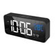 thumbnail image 3 of Reloj eléctrico con alarma LED, multifuncional, exquisita superficie de espejo, silencioso, para mesita de noche, decoración del hogar, dormitorio, oficina, color negro, 3 of 5
