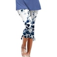 thumbnail image 2 of Snoarin Capris Cargo Grande Taille pour Femmes Été Décontracté Cordon Imprimé Pantalons Raccourcis pour Femmes en Solde, 2 of 5