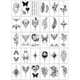 thumbnail image 1 of Pegatina de tatuaje temporal con diseño de flor y dibujo de mariposa con sentido avanzado, color blanco y negro, para cubrir cicatrices y rosas, 1 of 6