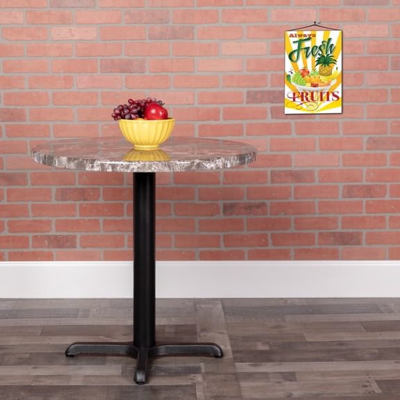 Emma Oliver 36" Round Gray Marble PVC Table Top