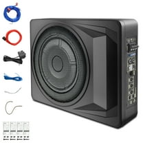 AWESAFE Audio Systems 10 Inch Powered Under Seat Car Subwoofer - 1200 Watts Max, Single 4 Ohm Voice Coil, Remote Subwoofer Control, Sold Individually