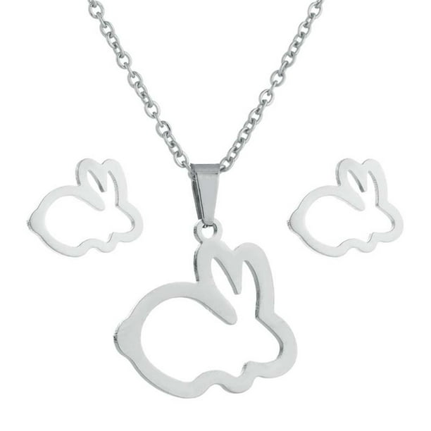 Fiudx Collar de Moda, Elegante Conjunto de Colgante de Aleación, Elegante Cadena de Clavícula, Accesorio para Bodas, Look Glamoroso para Mujer, Incluye Aretes.