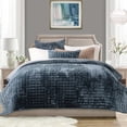 thumbnail image 2 of Juego de colcha RECYCO Luxury Velvet Full Queen con 2 fundas Stormy Blue, 2 of 6