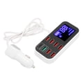 thumbnail image 2 of Car Charger Multi USB Charging Station 8 Port Fast PD QC 3.0 Type C Port Phone Hub with LCD Display, 2 of 8