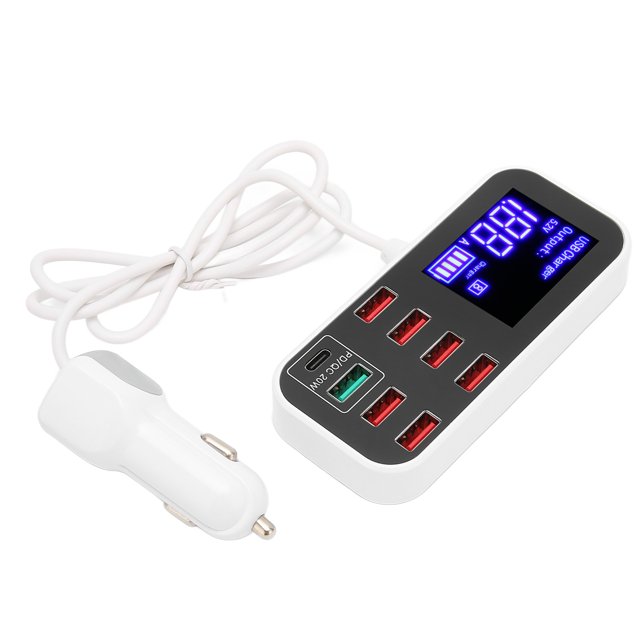 Car Charger Adapter,Car Charger Multi USB Car Charging Station Car Display Charger User-Friendly Design