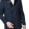 thumbnail image 3 of Adam Baker Men's 91060 Formal Slim Fit 2-Piece Double Breasted Peak Lapel Tuxedo - Midnight Blue - 42L, 3 of 5