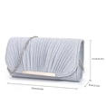 thumbnail image 6 of Silver Sparkly Clutch Purse for Women, Convertible Pleated Evening Bag with Detachable Chain for Wedding Party,Size Free Size, 6 of 9