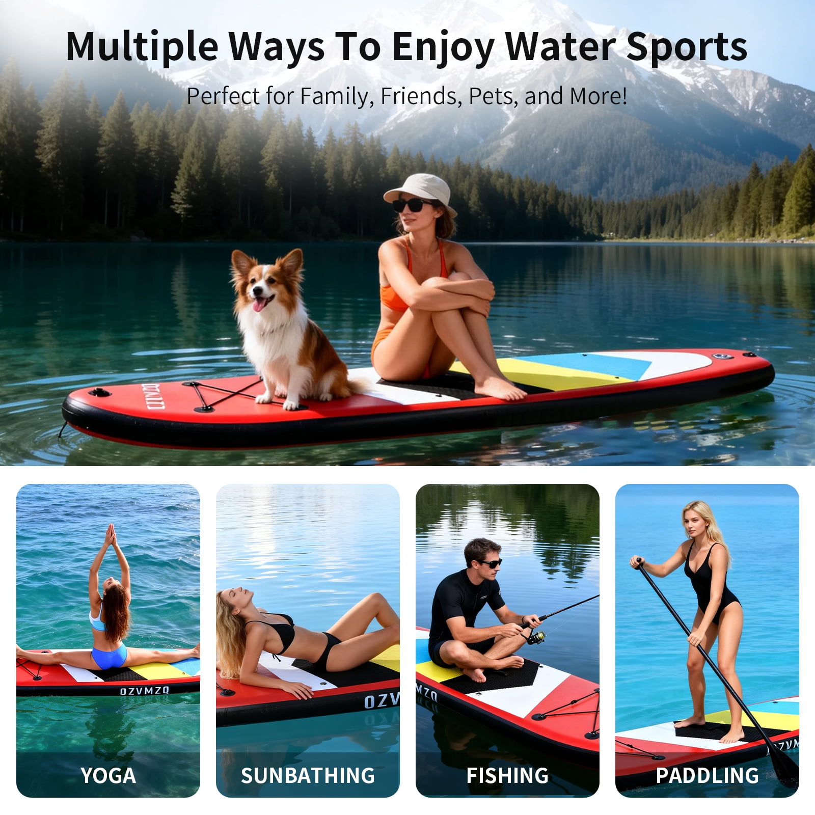 Inflatable Stand Up Paddle Board with SUP Accessories Anti-Slip EVA Deck 10’6’’ Inflatable Paddle Boards for Adults & Youth of All Skill Levels