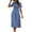 Blue, variant on Aboser Womens Summer Chiffon Dresses Vintage Floral Printed Dress Flowy A Line Beach Dresses Casual Short Sleeve Sundress Lightweight Crewneck Dress