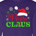 thumbnail image 4 of Inktastic Papa Claus with Christmas Santa Hat and Snowflakes Long Sleeve T-Shirt, 4 of 5