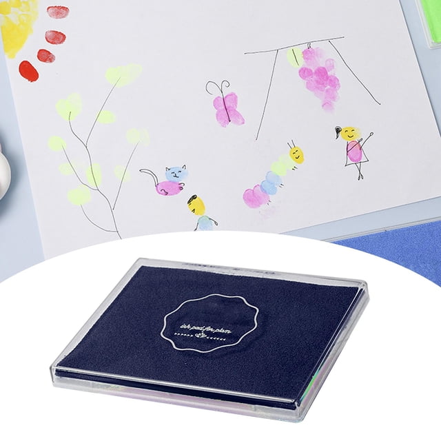 Almohadillas de tinta DIY Fabricación de tarjetas Pintura Lavable Relieve Artes Sellos Almohadilla de tinta para decoración de bodas Pintura de dedos Azul oscuro Soledad Almohadilla de tinta artesanal