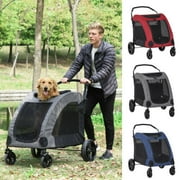 Angle View: Pet Stroller Universal Wheel Ventilated Foldable Medium Size Dogs