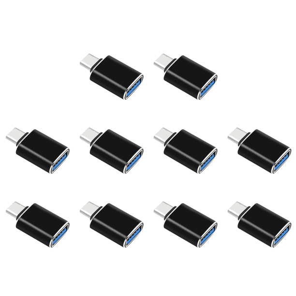 10uds. Convertidor de cable USB 3.1 OTG de 10 Gbps para MacBook Pro/Air Smartphone (negro)