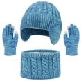 thumbnail image 2 of Winter Set with Thermal Lining Knit Cap Scarf Gloves Retains Body Heat Effectively Scarf a Hat Gloves, 2 of 5
