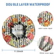 thumbnail image 3 of Shower Caps,Pioneer Flower Floral Print Pattern Waterproof Shower Cap for Women 4 Pieces,Double Reusable Hair Cover for Shower PEVA Elastic Stretch Hem, 3 of 7