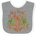 thumbnail image 3 of Inktastic My 1st Thanksgiving Pumpkin Vegetables in Orange and Green Boys or Girls Baby Bib, 3 of 4