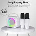 thumbnail image 4 of Karaoke Machine for Kids, Mini Portable Bluetooth Karaoke Speaker with 2 Wireless Mics and Colorful Lights for Kids Adults, Gifts Toys for Girls Boys Family Home Party, 4 of 8