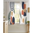 thumbnail image 4 of Boho Sheer Curtains 54 Inch Length 2 Panels Set for Living Room/Bedroom, Middle Century Leaves Bohemia Minimalist Abstract Art Beige Kitchen Curtains Grommet Curtains Window Treatments 42"x54"x2, 4 of 7