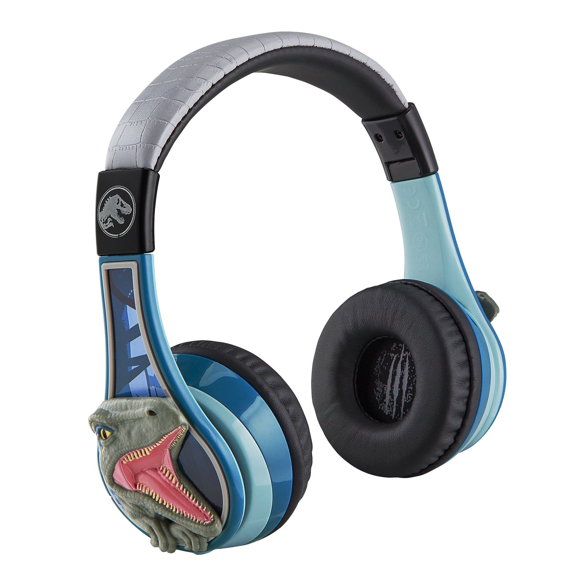 Jurassic World Bluetooth Headphones for Kids, Wireless Headphones with Microphone, Includes Aux Cable
