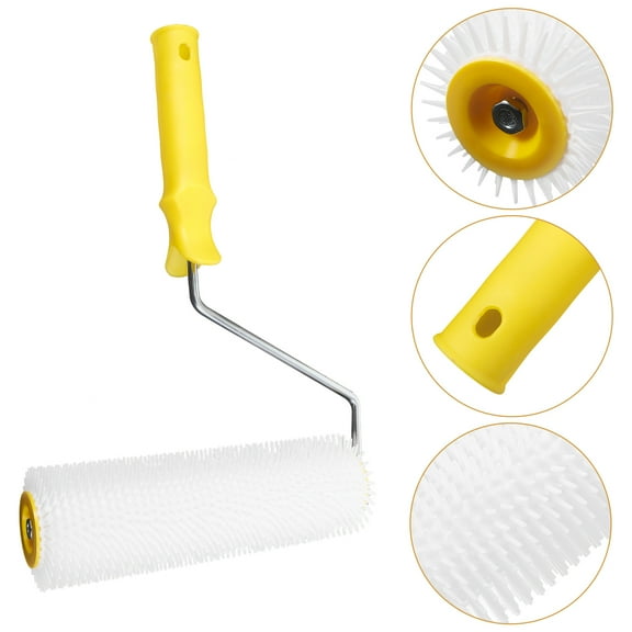 OULII Self Leveling Defoaming Paint Roller with Spiked Plastic Brush for Kitchen Floors