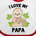 thumbnail image 4 of Inktastic Cute Sloth I Love My Papa with Green Leaves Boys or Girls Baby Bib, 4 of 4