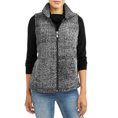 Fleece Print Vest - JASON MAXWELL Women's Cozy Sherpa Vest