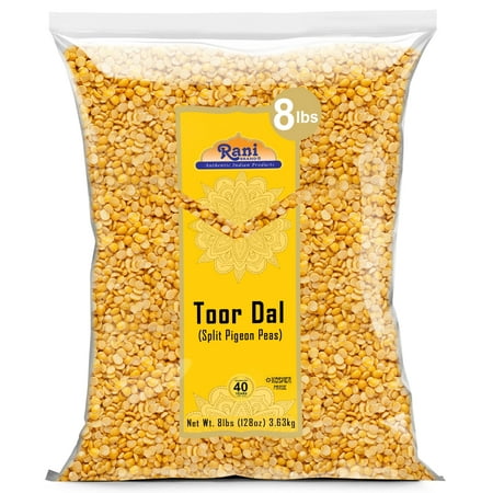 Rani Toor Dal (Split Pigeon Peas) 128oz (8lbs) 3.63kg Bulk ~ All Natural | Gluten Friendly | NON-GMO | Kosher | Vegan | Indian Origin