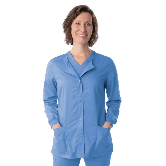 Landau Veste Médicale ProFlex pour Femmes : Coupe Moderne, Extensible, Col Rond à Boutons Pression 3038