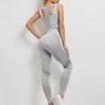 thumbnail image 4 of Mrat Casual Workout Sets Two Piece Outfits for Women Cropped Tank Tops High Waist Leggings Active Wear Yoga Suit Sportswear Two Piece Travel Outfits Set S-2 Gray m, 4 of 5